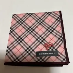 新品未使用 BURBERRY大判ハンカチ ノバチェック ピンク