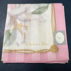 Christian Dior 花柄 ハンカチ ピンク