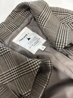 niko and... 茶系チェック・ステンカラーコート・美品！！