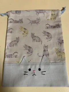 猫柄 給食袋