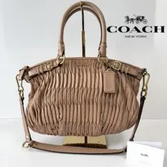 【美品】COACH コーチ　マディソン　ギャザードレザー　2WAY バッグ