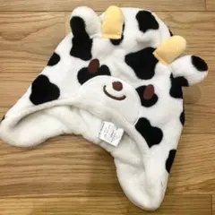 ベビー 牛モチーフ 帽子 もこもこ 防寒 耳付き 冬用 ベビー用 美品