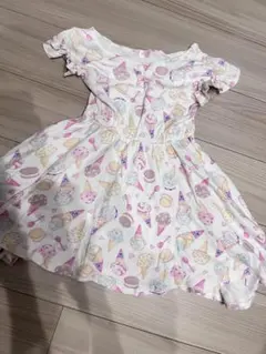 メゾピアノ アイスクリーム柄 半袖ワンピース 130