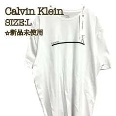 【新品】カルバンクライン Tシャツ 白 L モノグラムロゴ