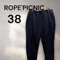 ロペピクニック　パンツ　ネイビー　ウエストゴム　クロップド丈　38