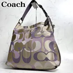 希少✨COACH ショルダーバッグ オプティックシグネチャー パープル 希少色