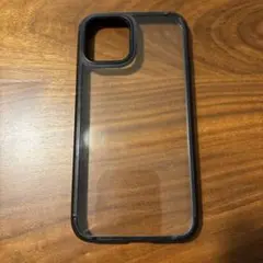 Spigen iPhone12用クリア/ブラックソフトケース