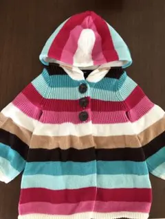 babyGap ベビー ニットパーカー 80cm マルチボーダーのサムネイル
