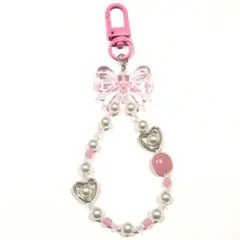 ピンクリボンストラップ　コレクトブック推し活y2k平成韓国キーホルダー