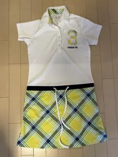 adidas ゴルフ ワンピース ホワイト/イエロー/グリーン