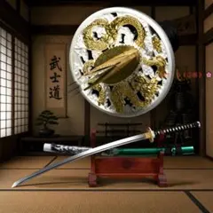 螭吻打刀】模造刀 103cm 白研磨仕上げ 藤巻鞘 木製鞘 古美金具 観賞用 