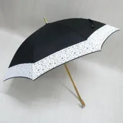 晴雨兼用長傘 日傘 紺と白のレース 近沢レース 資生堂ノベルティー新品