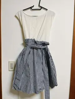 サロペット ギンガムチェック 袖なし