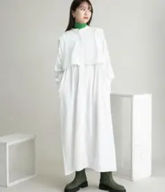 最終値下げ! KBFレイヤードドロストシャツワンピース ゆったり ポケット付き