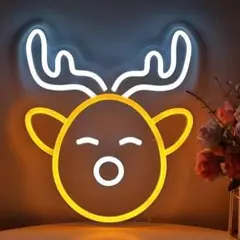 New【光る看板・最安値ネオン祭り】かわいいヘラジカ、LEDネオン管 看板
