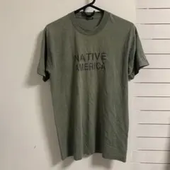 NATIVE AMERICA Tシャツ オリーブグリーン 半袖