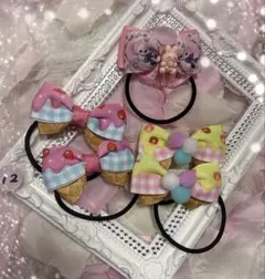 リボンヘアゴム❤︎うさぎ❤︎スイーツ❤︎ピンク❤︎かわいい❤︎12