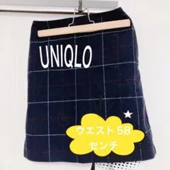 ユニクロ　ウールブレンドミニスカート　チェック柄