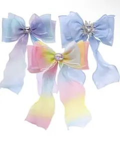 上品なヘアアクセサリー かわいいりぼん リボン 3種セット ちょうネクタイ髪飾り