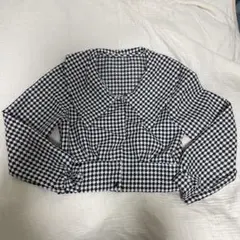 チェック柄Vネック長袖シャツ　高速ターミナル