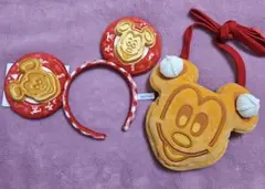 Disney カチューシャ ショルダー ワッフル ミッキー