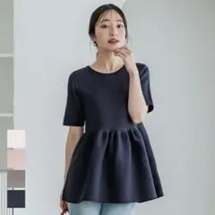 coca スポンディッシュペプラムニット M