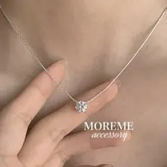 ✨即日発送✨一粒ネックレス 金アレ対応 シルバー 高見え 華奢 韓国 上品
