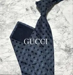 美品】 GUCCI グッチ ネクタイ GG キャンバス ブラック ジャカード