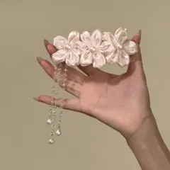 花モチーフ ヘアアクセサリー ピンク