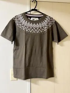 刺繍デザイン ブラウン Tシャツ Lサイズ