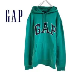 GAP ギャップ パーカー ビッグロゴ グリーン 緑 Mサイズ