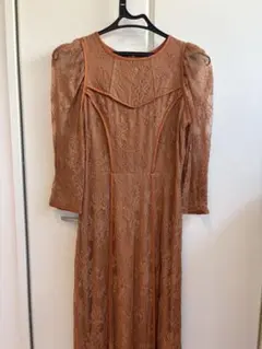 SNIDEL オレンジ レース マキシドレス