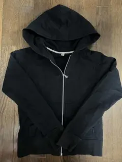 UNIQL ブラック フード フルジップパーカー レディース