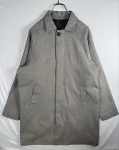 THE SHOP TK 千鳥格子ラグラン比翼コート L 上品ブラウン