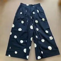 水玉 ワイドパンツ
