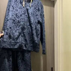 ネイビー フード付きセットアップM 部屋着③