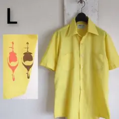 60s 70s ビンテージ　イエロー　半袖シャツ　BVD HIGHLIFE　L