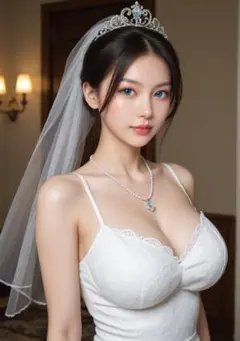 高画質 AI美女 A4 ウエディングドレス ポスター AY004