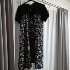 nogannu 花柄 半袖ひざ丈ワンピース