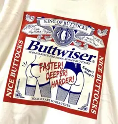 Buttwiser ロンT サイズL バドワイザー 白 budweiser