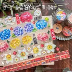 オリジナル新作テープ２種類　PETテープ、マスキングテープ　四季の花/火の用心