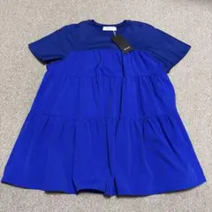 【未使用品】Demi-Luxe BEAMS ブルー ティアードTシャツ FREE