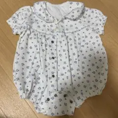 襟付き小花柄ロンパース80cm 3/14-