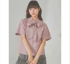 merry jenny フリルボウタイブラウス　ピンク　ワンピース付き