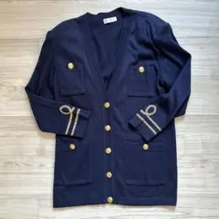 BLANC NOVEAU マリン ニット ロングカーディガン 레트로 90年代