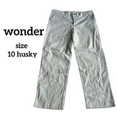 wonder 【10 husky】ライトベージュ ワイドパンツ