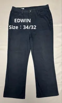 【EDWIN】ブラックデニムパンツ レディース