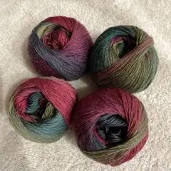 グラデーションウール⑩a カーキワイン系