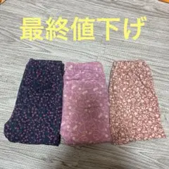90㎝ 女の子 まとめ売りUNIQLOレギンス 裏起毛 ボトムス 花柄 フリース