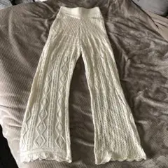 エレガント❤️鍵編み❤️ホワイト❤️フレアパンツ